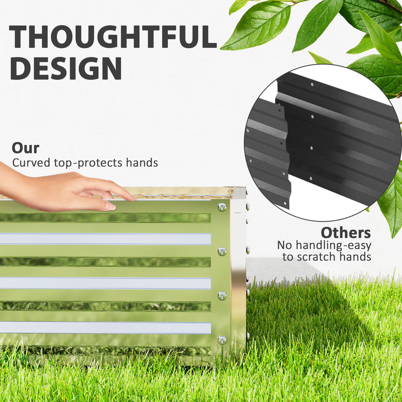 Square Raised Garden Bed Planter Box With Durable Steel Frame For Vegetables Silver