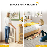 Freestanding Wooden Pet Gate for Small Dogs with Stable Feet 75 x 51 cm Natural Wood AOSOM