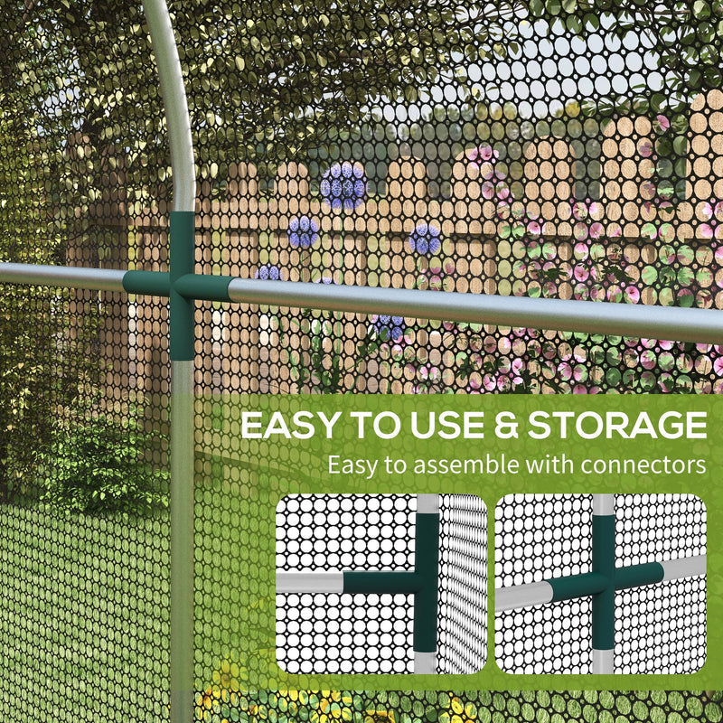 Galvanised Steel Garden Fruit Cage With Zipped Door For Plant Protection Black