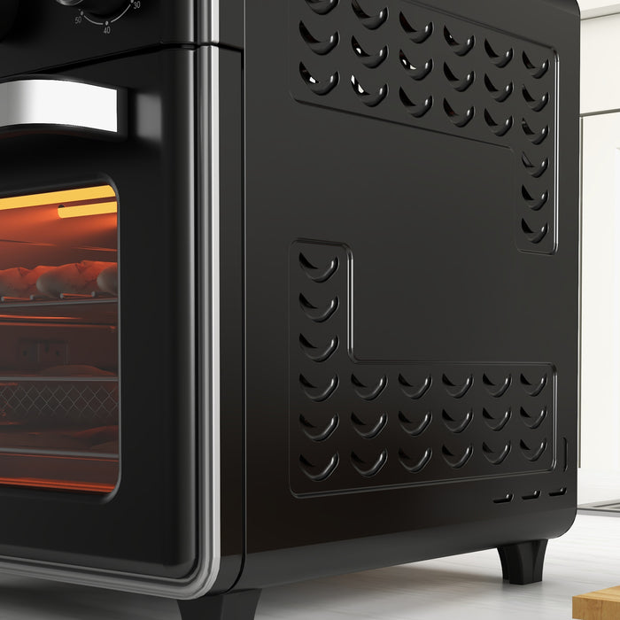 20L Mini Convection Oven with Air Fryer Function Ideal for Small Kitchens Black
