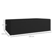 Black Waterproof Garden Furniture Cover for Rattan Table Set 245 x 165cm by Outsunny