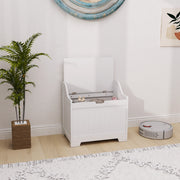 White Wooden Storage Chest with 61L Capacity for Home Organisation