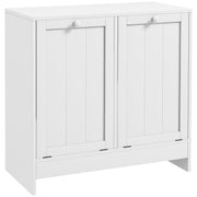 Double Laundry Hamper Cabinet with Tilt Out Baskets for Bathroom or Bedroom Storage White