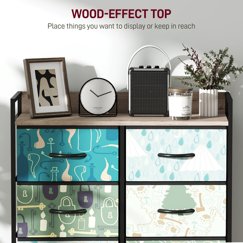 8 Drawer Chest of Drawers with Spacious Storage for Bedroom or Living Room Blue