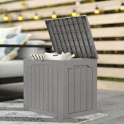 93L Waterproof Plastic Garden Storage Box With Carry Handles For Outdoor Use Khaki