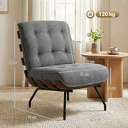 Modern Accent Chair with Thick Cushions for Comfortable Living Room or Bedroom Seating Dark Grey Homcom