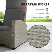 5pc Rattan Outdoor Lounger Furniture Set with Cushions in Charcoal Grey by Outsunny