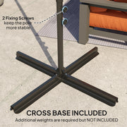 2.5M Cantilever Garden Parasol with 360Â° Rotation and Cross Base Orange by Outsunny