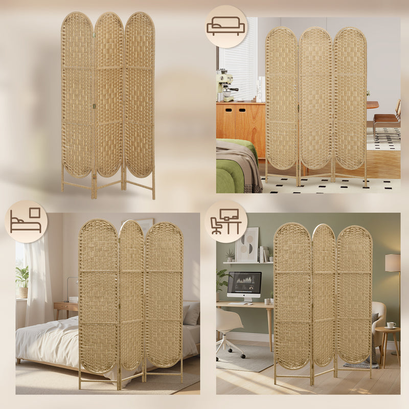 Folding Room Divider for Instant Privacy and Light Control Natural
