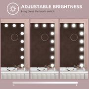 Large Hollywood LED Vanity Mirror With 3 Light Modes USB Port and 10X Magnifier White