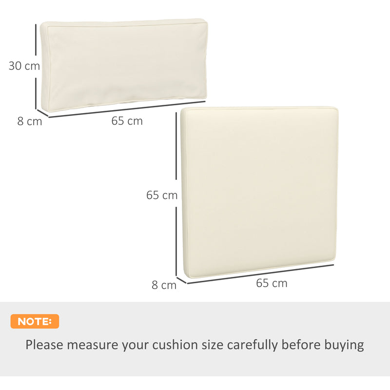 14 Piece Garden Furniture Cushion Set for Dining Chairs Water Resistant Cream