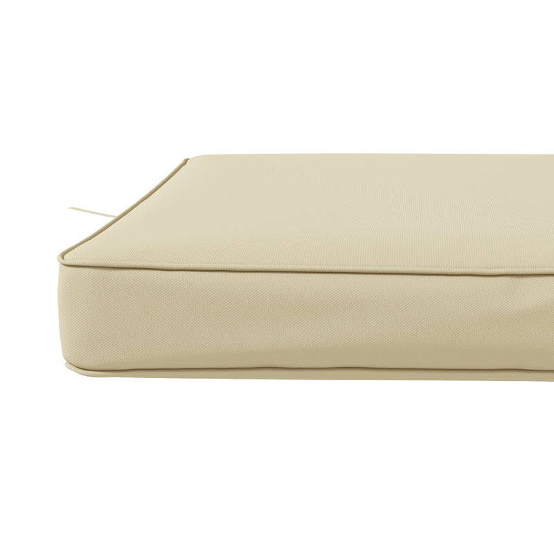 Beige 4 Piece Patio Chair Cushion Set with Ties Ideal for Garden or Indoor Seating