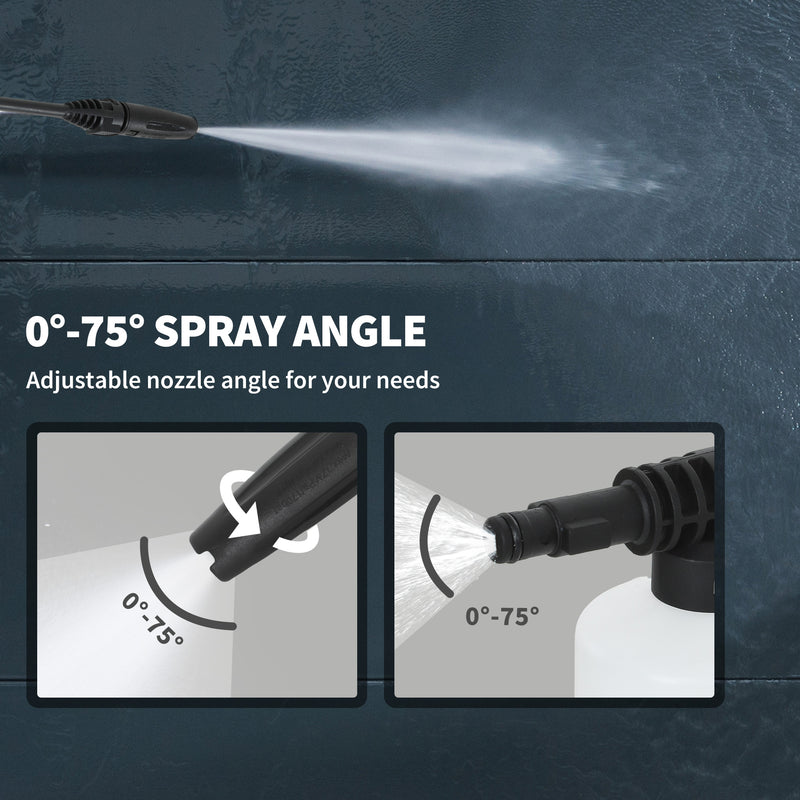 1800W High Pressure Washer 150 Bar With Adjustable Nozzle and 6m Hose by Outsunny AOSOM