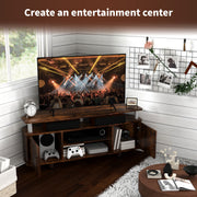 Rustic Brown TV Unit Cabinet for TVs up to 55 Inches with Storage Shelves and Cupboard by HOMCOM