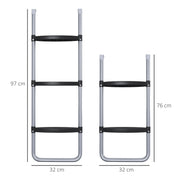 Galvanised Steel Trampoline Ladder 2 or 3 Steps Outdoor Accessory for 6ft to 16ft Trampolines by SPORTNOW AOSOM