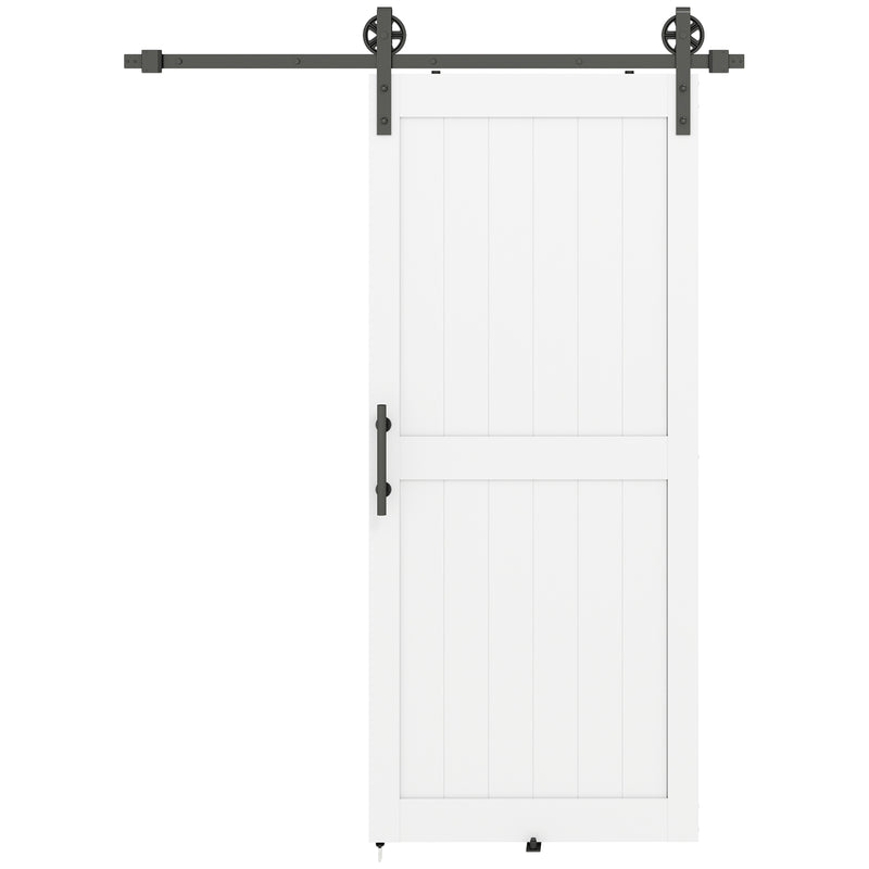 Sliding Barn Door for Quiet Space Saving Access in Kitchens or Utility Rooms White