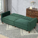 Dark Green Velvet Feel 3 Seater Sofa Bed Modern Design by HOMCOM