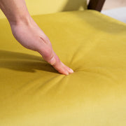 Champagne Velvet Accent Chair with Solid Wood Frame and Padded Seat for Living Room by HOMCOM