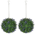 Set of 2 Artificial Topiary Balls 27cm UV Protected Faux Plants for Indoor Outdoor Decor by HOMCOM