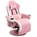 Pink PU Leather Manual Recliner Armchair with Adjustable Leg Rest and 360Â° Swivel by HOMCOM