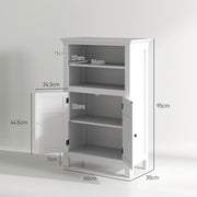 White Modern Bathroom Storage Cabinet with Shelves by HOMCOM