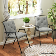 Set of Two Light Grey Outdoor Seat Cushions Weather Resistant by Outsunny