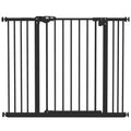 Adjustable Metal Dog Gate 74 to 100cm Wide Ideal for Doors and Stairs Black
