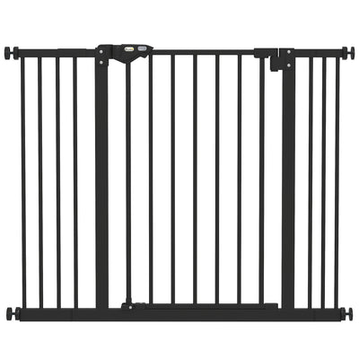 Adjustable Metal Dog Gate 74 to 100cm Wide Ideal for Doors and Stairs Black
