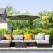 Light Grey 2.7M Garden Parasol Umbrella With Tilt and Crank by Outsunny