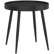 Outdoor Side Table with Weatherproof Top and Stable Frame for Patio or Garden Black Outsunny