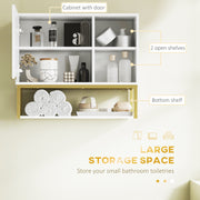 4 Piece White Bathroom Furniture Set With Tall Cabinet and Wall Mounted Storage by Kleankin AOSOM
