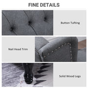 Wingback Recliner Armchair with Footrest and Tufted Back for Living Room Comfort Grey