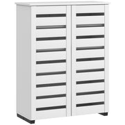Shoe Storage Cabinet with Five Adjustable Shelves and Ventilated Doors White AOSOM