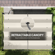 Metal Pergola With Retractable Canopy Roof For Garden Or Patio Shelter 3x2m Cream White AOSOM