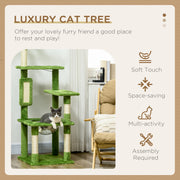 Tall Cat Tree Tower With Hammock Scratching Posts And Toys For Indoor Cats Green