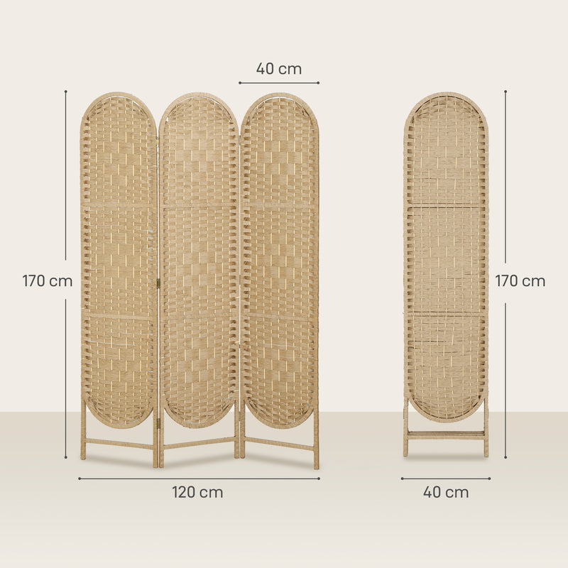 Folding Room Divider for Instant Privacy and Light Control Natural