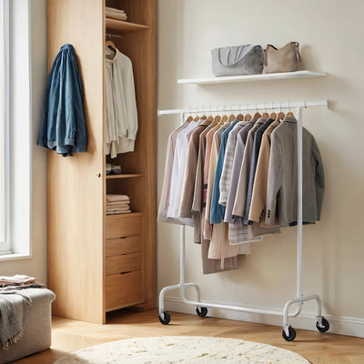 Heavy Duty Clothes Rail with Wheels and Extendable Rod Holds 286 kg by Songmics