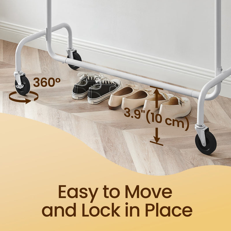 Heavy Duty Clothes Rail with Wheels and Extendable Rod Holds 286 kg by Songmics