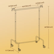 Heavy Duty Clothes Rail with Wheels and Extendable Rod Holds 286 kg by Songmics