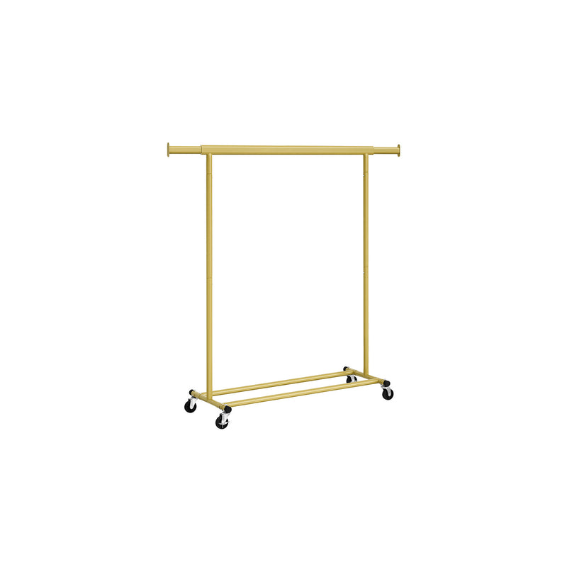 Heavy Duty Clothes Rail on Wheels in Pale Gold with Adjustable Height by Songmics