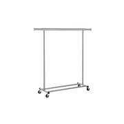 Heavy Duty Portable Clothes Rail with Lockable Wheels in Dove Grey for Home Use by Songmics