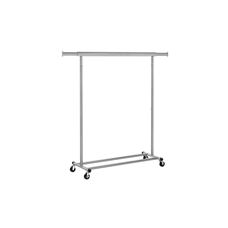 Heavy Duty Portable Clothes Rail with Lockable Wheels in Dove Grey for Home Use by Songmics