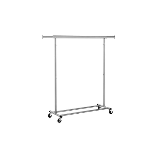Heavy Duty Portable Clothes Rail with Lockable Wheels in Dove Grey for Home Use by Songmics