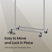 Adjustable Heavy Duty Clothes Rail on Wheels with Strong Metal Frame by Songmics