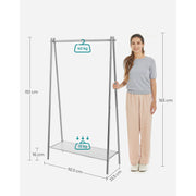 Silver Clothes Rail with Sturdy Steel Frame for Bedroom or Hallway Storage by Songmics