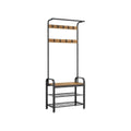 VASAGLE Coat Stand, Rustic Walnut, 4-in-1