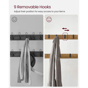 VASAGLE Coat Stand, Rustic Walnut, 4-in-1
