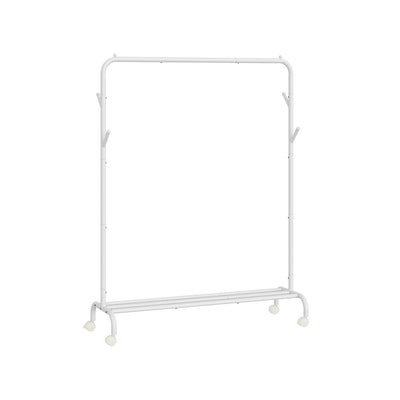 Heavy Duty Metal Clothes Rail in Cloud White for Bedroom or Hallway Storage by Songmics