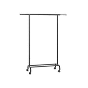 Black Extendable Clothes Rail with Adjustable Hanging Bar for Bedroom or Hallway by Songmics