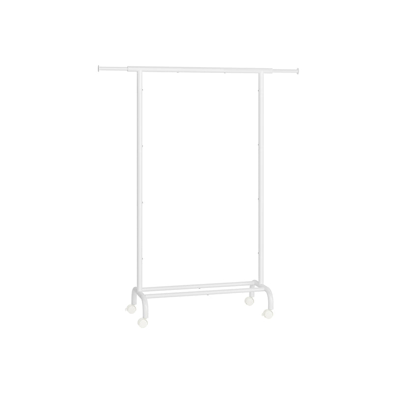 Extendable Clothes Rail in Cloud White with Adjustable Hanging Rail for Storage by Songmics